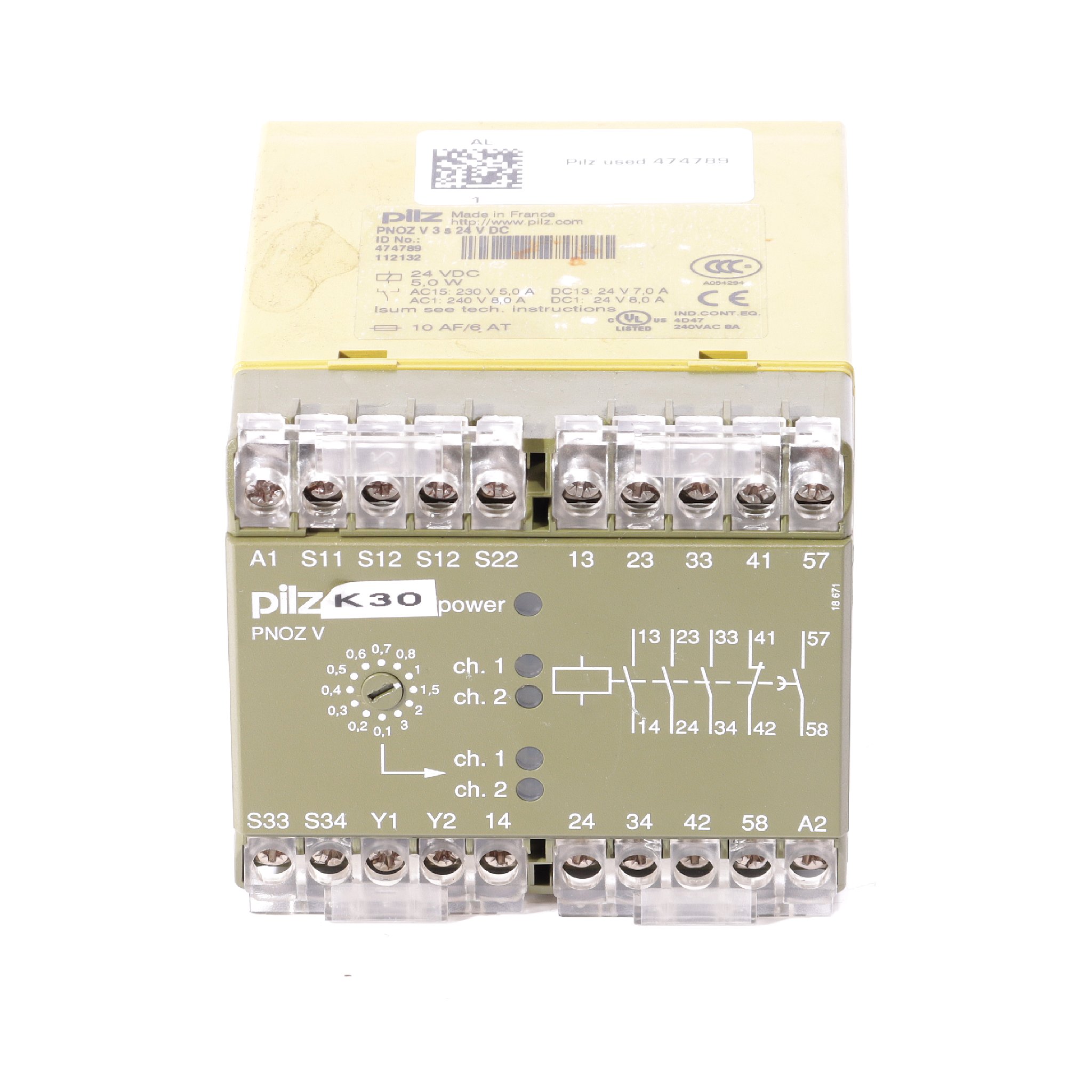 Sicherheitsschaltgerät PNOZ V3 s 24 V DC 3n/o 1n/c 1n/o T  Gebraucht